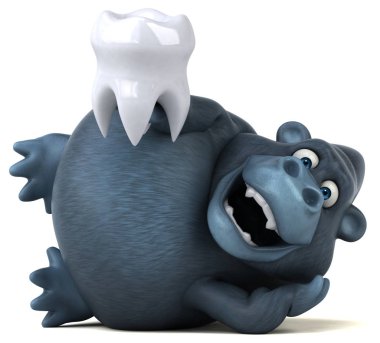 çizgi film karakteri holding diş 