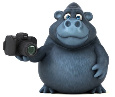 çizgi film karakteri holding kamera 