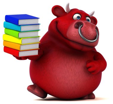 kitap tutan çizgi film karakteri 