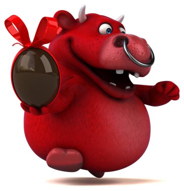  çizgi film karakteri holding Paskalya yortusu yumurta 