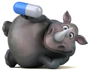 çizgi film karakteri holding hap  