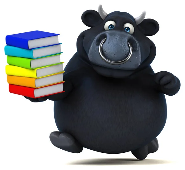 Zeichentrickfigur mit Büchern — Stockfoto
