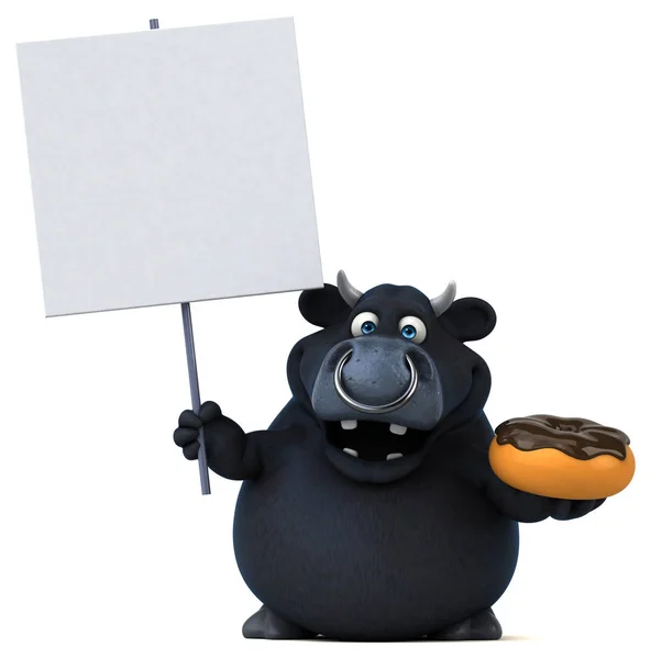 Cartoon  character holding donut — Stock Photo, Image