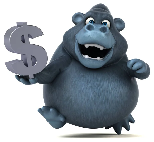 Cartoon character holding dollar — Stock Photo, Image