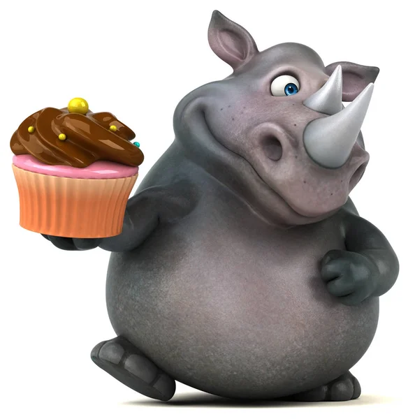 Seriefiguren håller cupcake — Stockfoto
