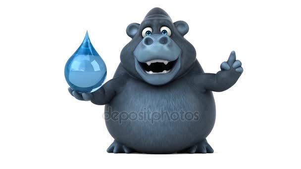 Cartoon  character holding water drop — Stock Video