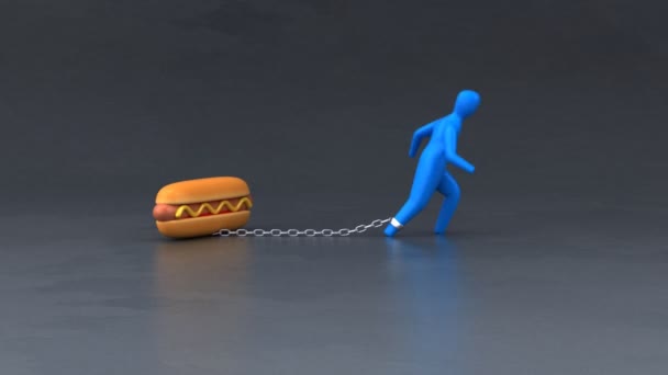 Last symbool met hotdog — Stockvideo