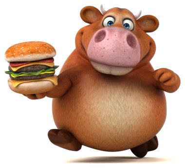 Burger ile eğlenceli inek