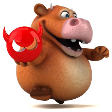 çizgi film karakteri holding virüs