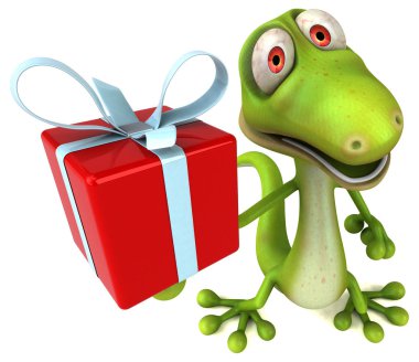 çizgi film karakteri holding Hediyelik 