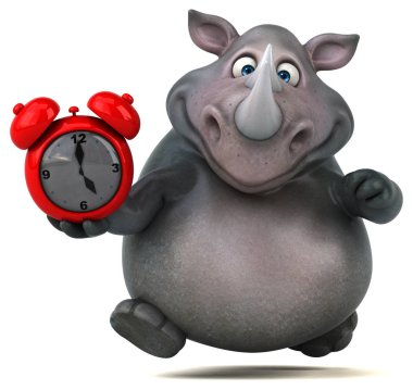 çizgi film karakteri holding saat 