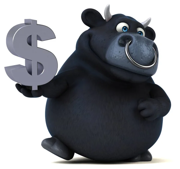 Personaggio dei cartoni animati che tiene dollaro — Foto Stock