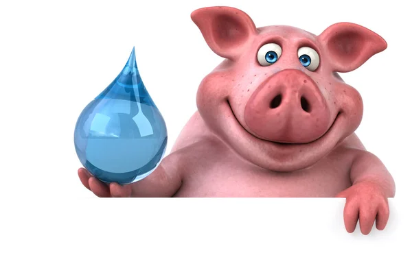 Pig  holding drop — Stock Photo, Image