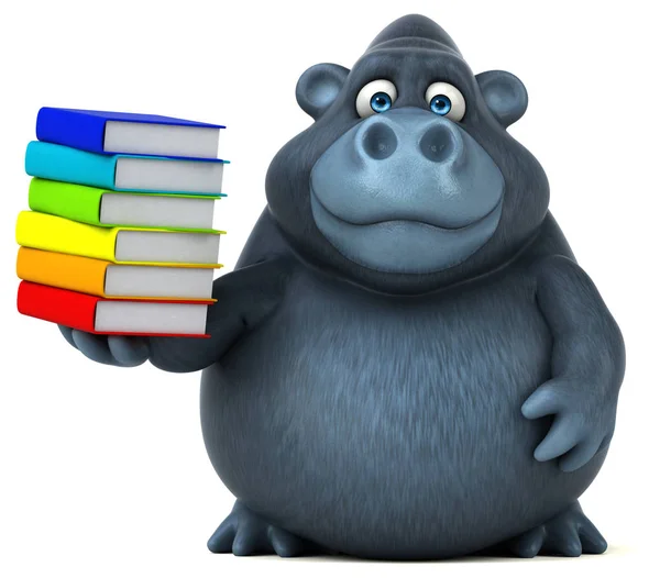 Goril holding kitaplar — Stok fotoğraf
