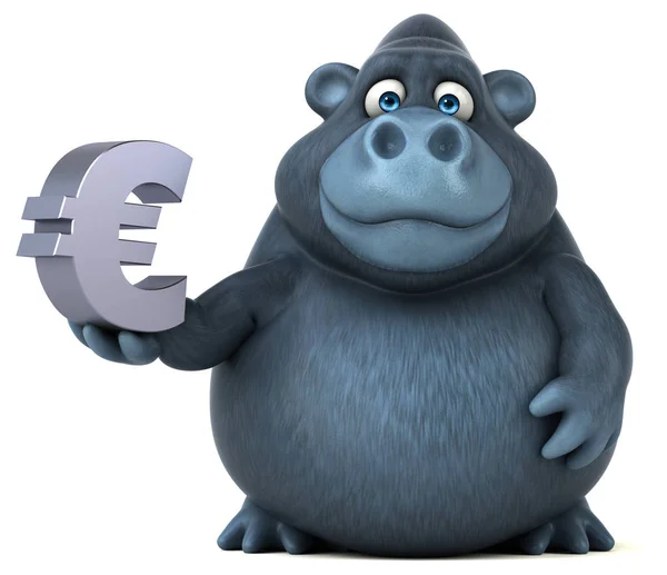 Leuk gorilla holding eurosymbool — Stockfoto