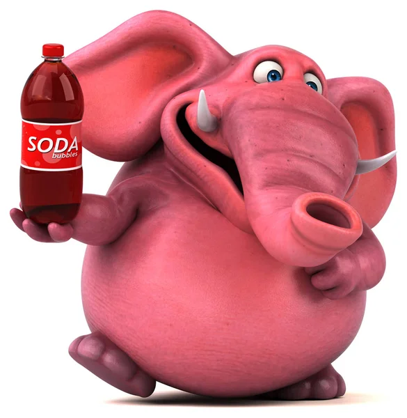 Elefante Funy sosteniendo soda —  Fotos de Stock