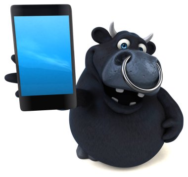 komik boğa holding smartphone  