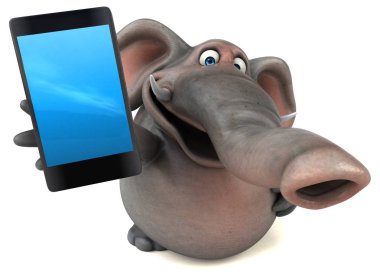 komik çizgi film karakteri ile smartphone 