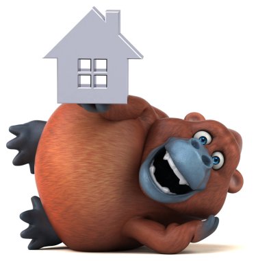 Orangutan holding evi