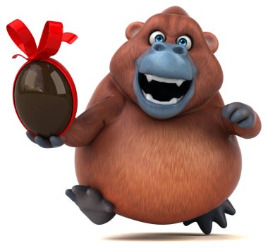 Orangutan holding yumurta