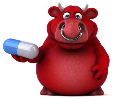 çizgi film karakteri holding hap eğlenceli 