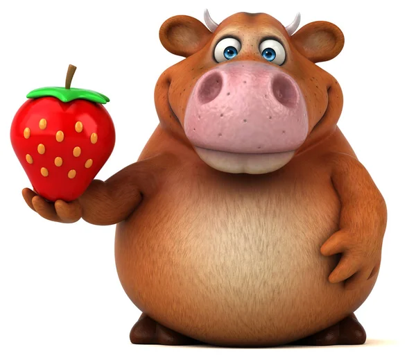 Zeichentrickfigur mit Erdbeere — Stockfoto