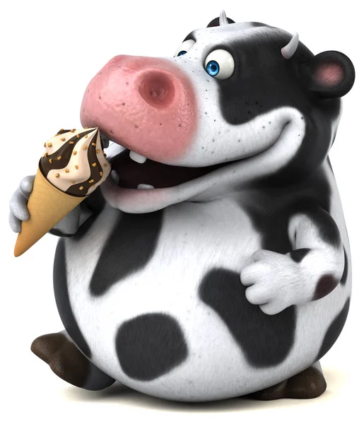 Personaje de dibujos animados celebración de helado —  Fotos de Stock
