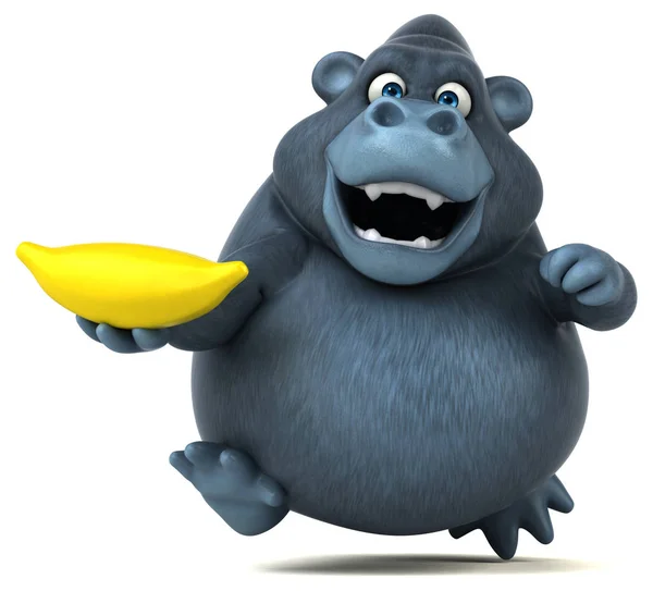 Zeichentrickfigur mit Banane — Stockfoto
