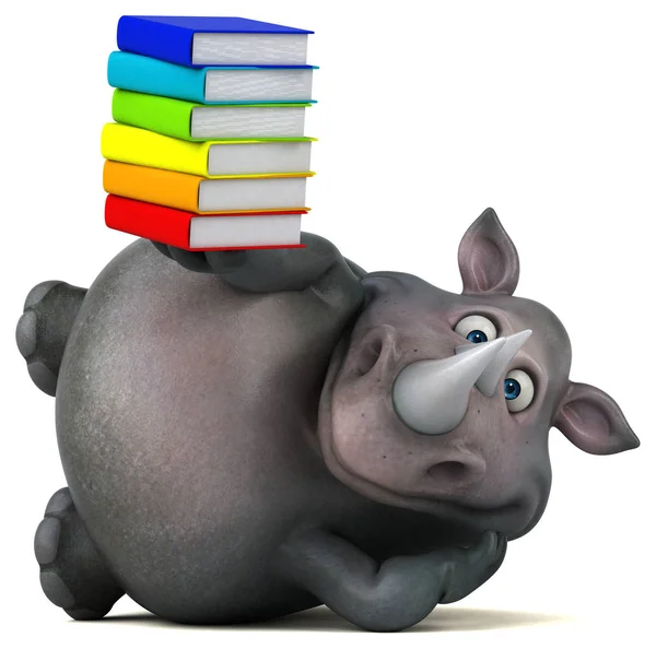 Seriefiguren holding böcker — Stockfoto