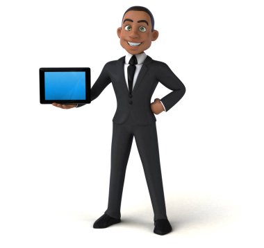 Elinde tablet tutan bir iş adamı