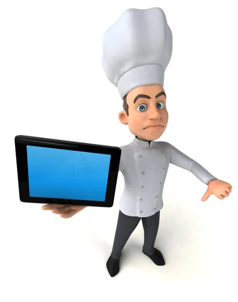 Chef holding tablet — Stock Photo, Image