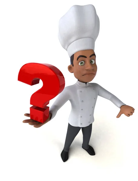 Chef holding  question mark — Stock Photo, Image