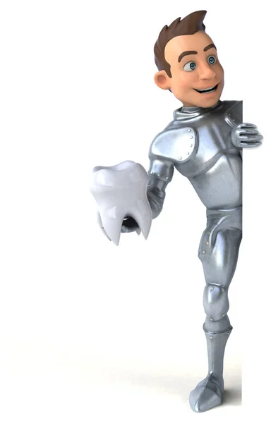 Knight holding tooth — Stock Photo, Image