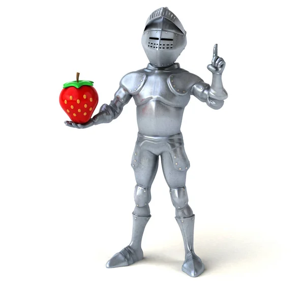 Knight holding strawberry — Stock Photo, Image