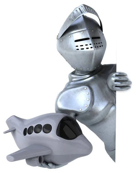 Knight holding plane — Stock Photo, Image