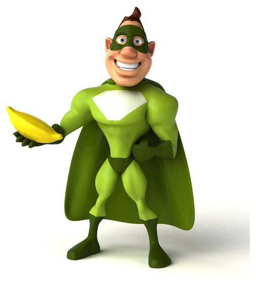 Супергерой с бананом в руках — стоковое фото