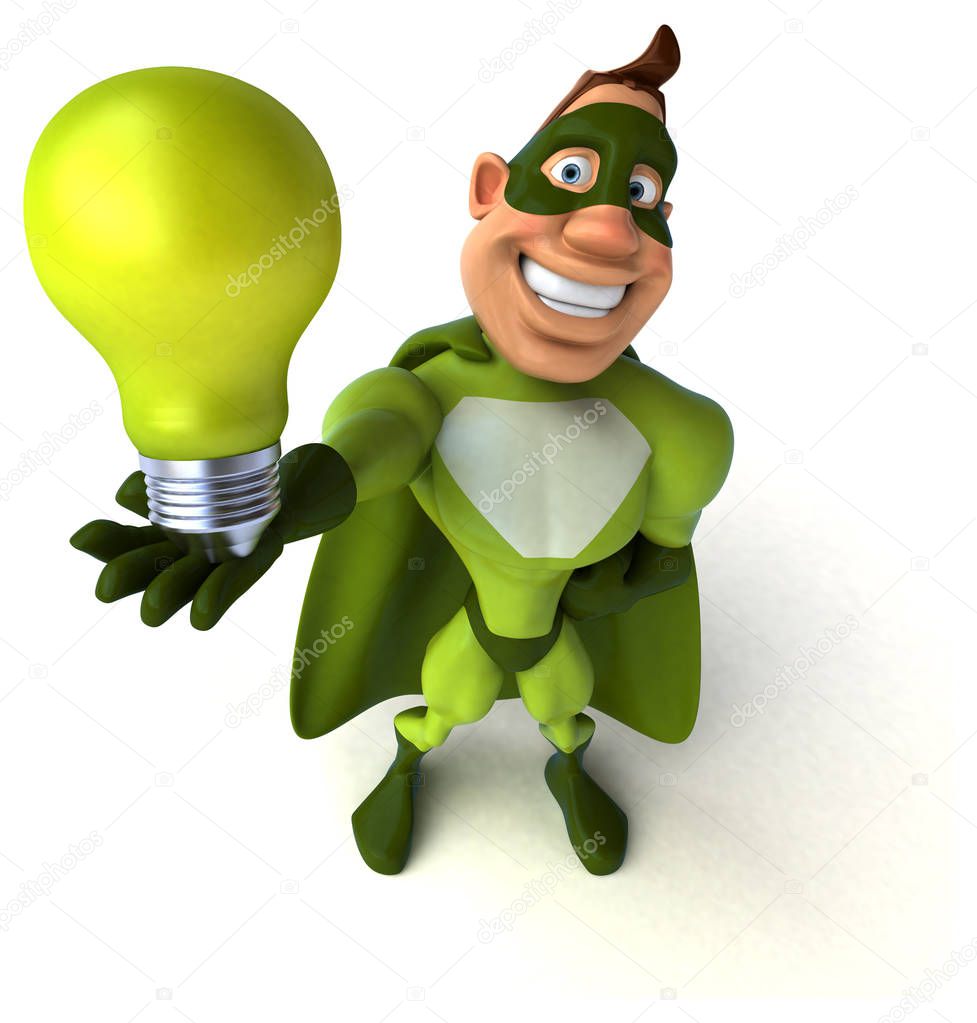  superhero holding lamp