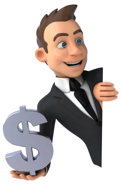 Бизнесмен держит доллар — стоковое фото