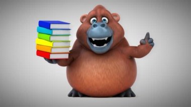 kitap tutan çizgi film karakteri 