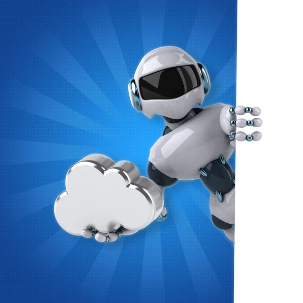 Robot holding cloud — Fotografie, imagine de stoc