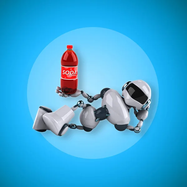 Roboter, der Soda hält — Stockfoto