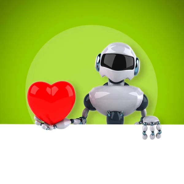 Robot sosteniendo el corazón — Foto de Stock