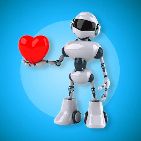 Робот держит сердце — стоковое фото