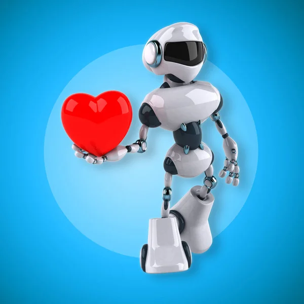 Roboten hålla hjärtat — Stockfoto