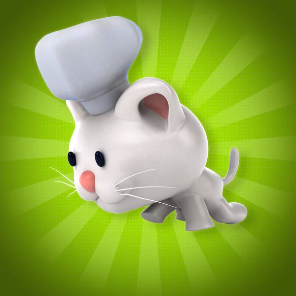 Кіт в капелюсі шеф-кухаря — стокове фото