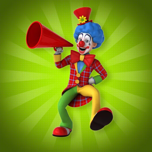 Clown with loud speaker — Stock Photo, Image