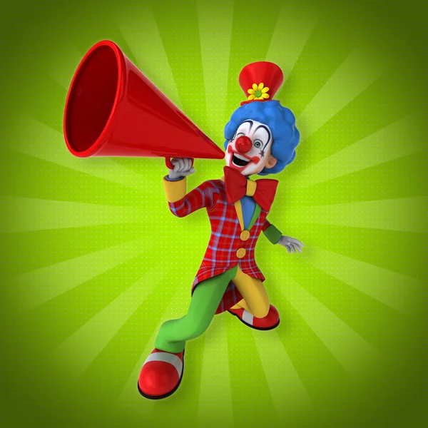 小丑与扬声器 — 图库照片