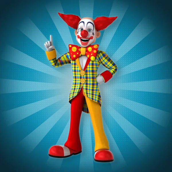 Grappige clown in pruik — Stockfoto