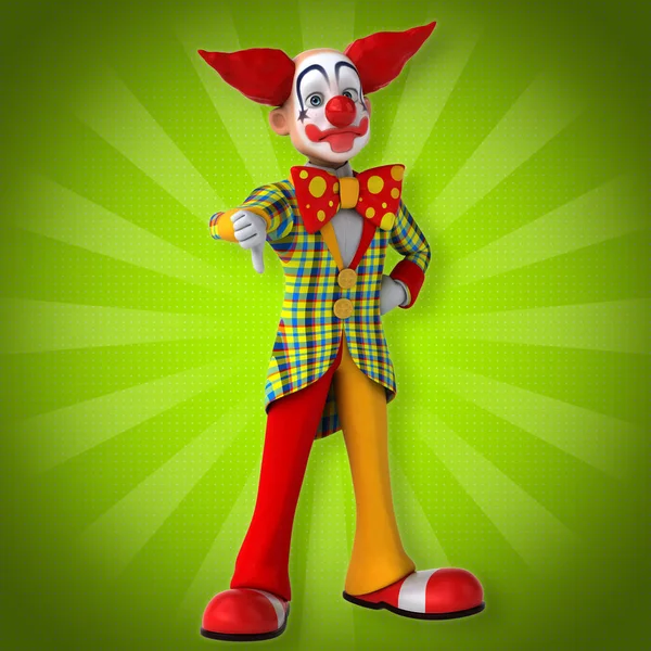 Lustiger Clown mit Perücke — Stockfoto
