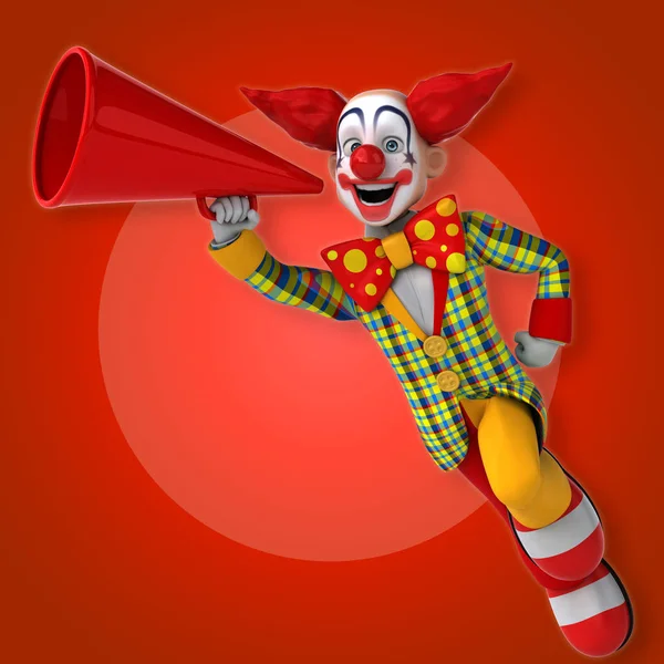 Клоун з гучним динаміком — стокове фото